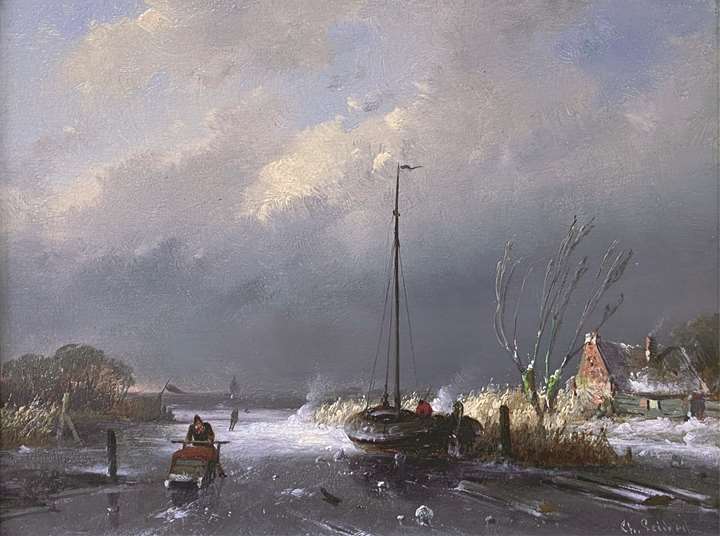 Frozen river scene